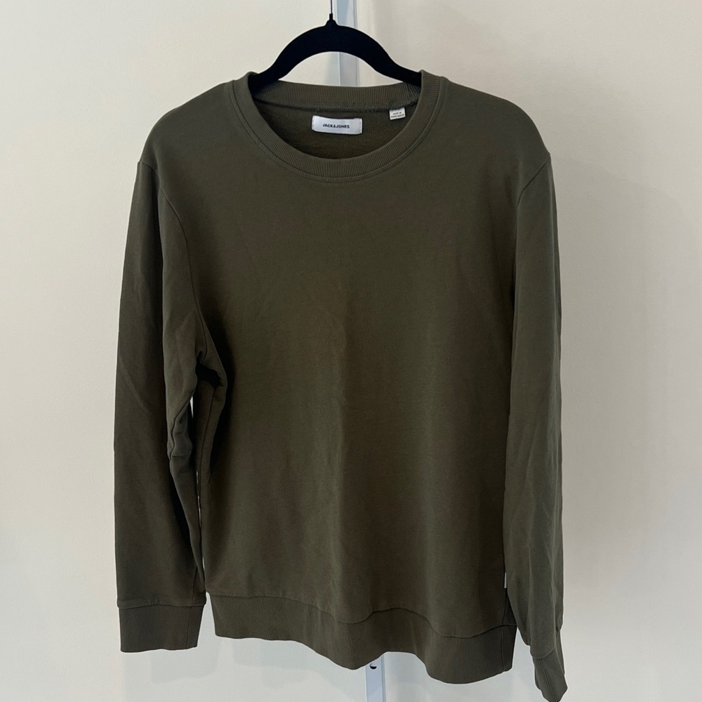 Jack & Jones Dark Green Crew Neck Sweatshirt Mens Sz Large